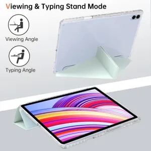 CRYSTAL Zaklápací obal pre Samsung Galaxy Tab S11 Ultra svetlozelený