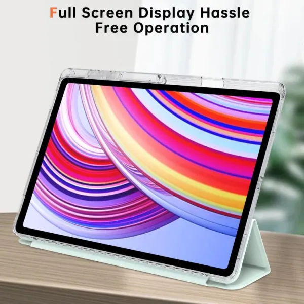 CRYSTAL Zaklápací obal pre Samsung Galaxy Tab S11 Ultra svetlozelený