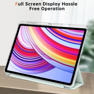 CRYSTAL Zaklápací obal pre Samsung Galaxy Tab S11 Ultra svetlozelený