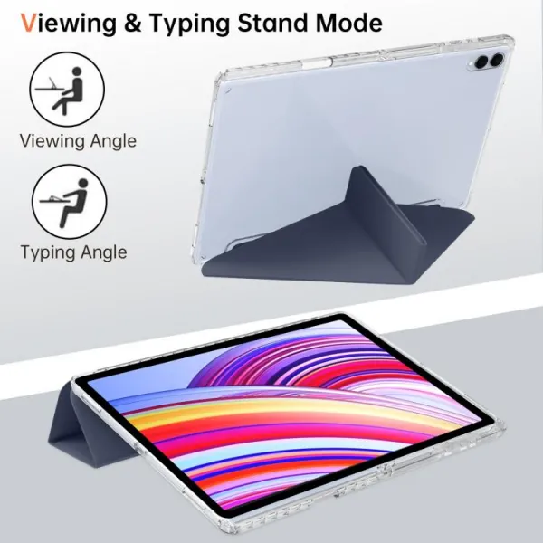 CRYSTAL Zaklápací obal pre Samsung Galaxy Tab S11 Ultra tmavomodrý