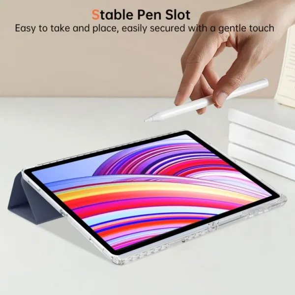 CRYSTAL Zaklápací obal pre Samsung Galaxy Tab S11 Ultra tmavomodrý