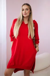 Legínovo Šaty s kapucňou a predĺženým zadným dielom grafitové Farba: Modrá, Veľkosť: UNI