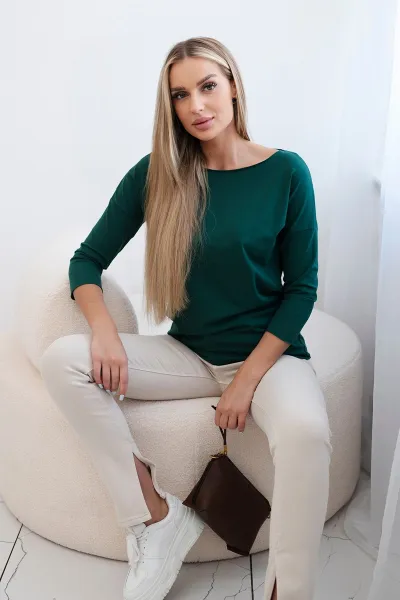 Legínovo Casual blúzka tmavozelená Farba: Svetlo hnedá, Veľkosť: UNI