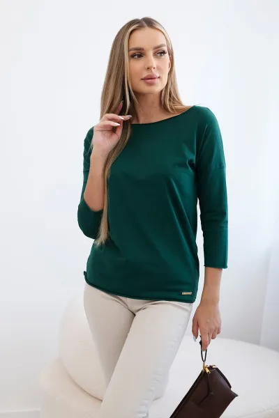 Legínovo Casual blúzka tmavozelená Farba: Svetlo hnedá, Veľkosť: UNI