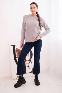 Legínovo Dámsky sveter z baby alpaky s dlhým rukávom béžový Farba: Khaki, Veľkosť: UNI