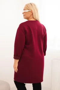 Legínovo Dámske plus size šaty maslové s vreckom a 3/4 rukávom béžová Farba: Khaki, Veľkosť: UNI