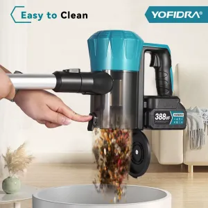 OneVAn / Newbeny OneVan / Yofidra 1600W bezkefový akumulátorový vysávač s LED podlahovou kefou 2 x batérie . Vhodné pre batériu MAKITA 18V
