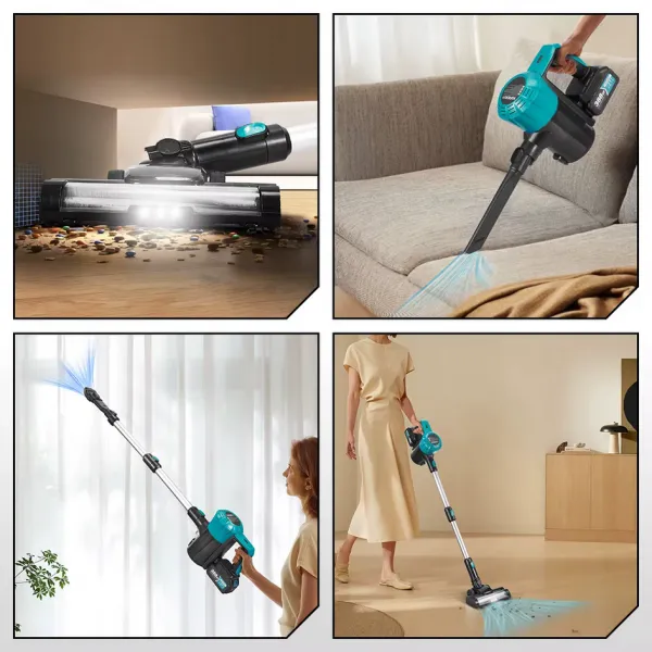 OneVAn / Newbeny OneVan / Yofidra 1600W bezkefový akumulátorový vysávač s LED podlahovou kefou 2 x batérie . Vhodné pre batériu MAKITA 18V