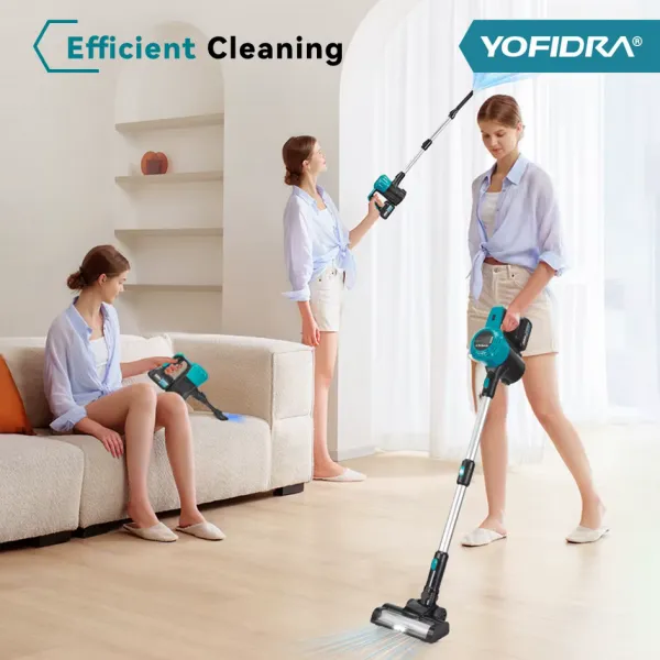 OneVAn / Newbeny OneVan / Yofidra 1600W bezkefový akumulátorový vysávač s LED podlahovou kefou 2 x batérie . Vhodné pre batériu MAKITA 18V