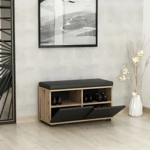 Skrinka na topánky / Botník Drago - Walnut, Black