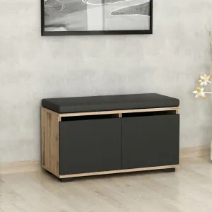 Skrinka na topánky / Botník Drago - Walnut, Black