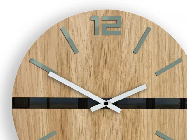 ModernClock Drevené nástenné hodiny Android 33,5 cm dub prírodný/čierny