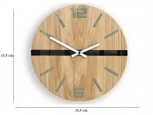 ModernClock Drevené nástenné hodiny Android 33,5 cm dub prírodný/čierny