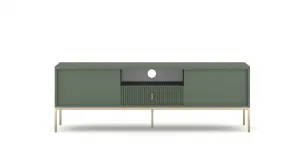 Vivaldi TV stolík Maggiore 154,5 cm zelená/zlatá