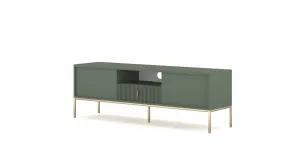 Vivaldi TV stolík Maggiore 154,5 cm zelená/zlatá