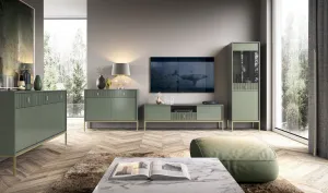 Vivaldi TV stolík Maggiore 154,5 cm zelená/zlatá