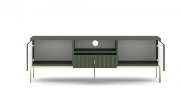Vivaldi TV stolík Maggiore 154,5 cm zelená/zlatá