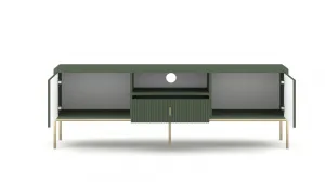 Vivaldi TV stolík Maggiore 154,5 cm zelená/zlatá