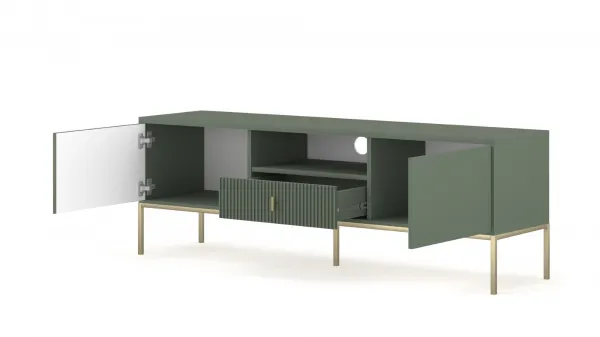 Vivaldi TV stolík Maggiore 154,5 cm zelená/zlatá