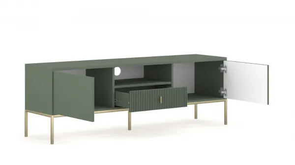 Vivaldi TV stolík Maggiore 154,5 cm zelená/zlatá