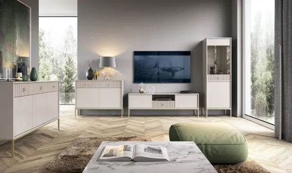 Vivaldi TV stolík Maggiore 154,5 cm kašmírový/zlatý