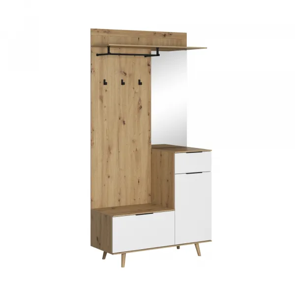 Vivaldi Predsieňová stena Nordic A 100 cm dub Artisan/biela