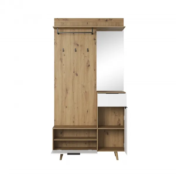 Vivaldi Predsieňová stena Nordic A 100 cm dub Artisan/biela