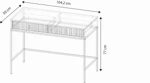 Vivaldi Toaletní stolek Maggiore 104 cm kašmír/černý/zlatý