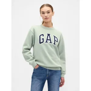 GAP HERITAGE CREW Dámska mikina, svetlo zelená, veľkosť