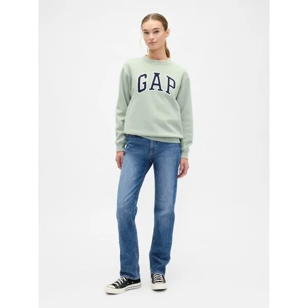 GAP HERITAGE CREW Dámska mikina, svetlo zelená, veľkosť