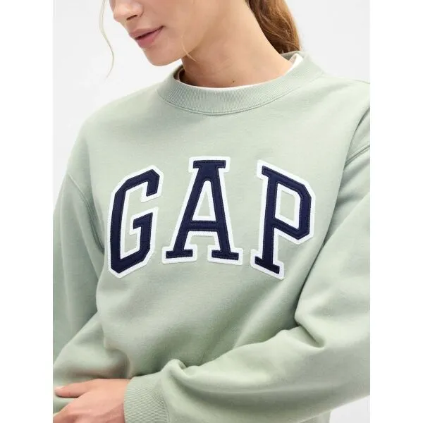 GAP HERITAGE CREW Dámska mikina, svetlo zelená, veľkosť