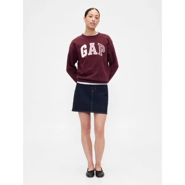 GAP HERITAGE CREW Dámska mikina, vínová, veľkosť