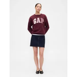GAP HERITAGE CREW Dámska mikina, vínová, veľkosť