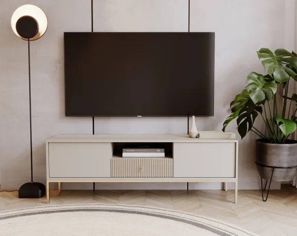 Vivaldi TV stolík Maggiore 154,5 cm kašmírový/zlatý