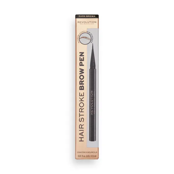 Makeup Revolution Hair Stroke Brow Pen fix na obočie odtieň Dark Brown 0.5 ml