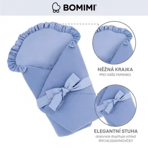 Bomimi Zavinovačka mušelínová s mašľou, MODRÁ