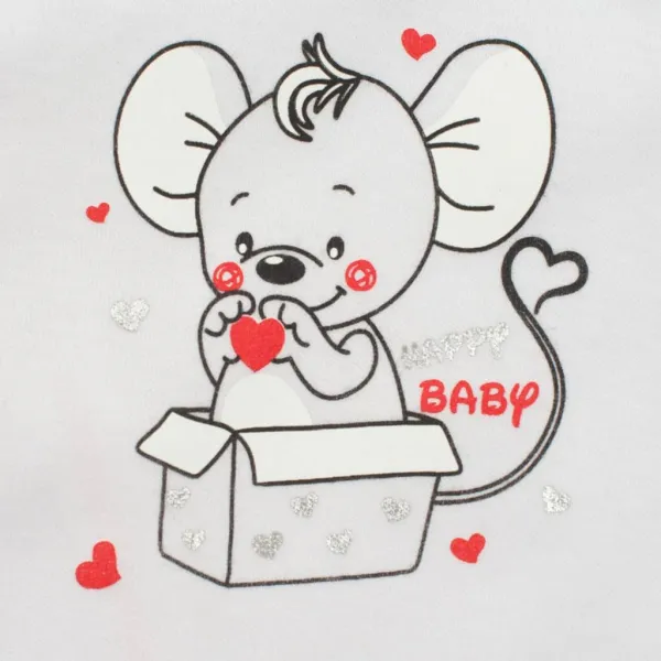 Dojčenské dupačky New Baby Mouse biele 86 (12-18m)