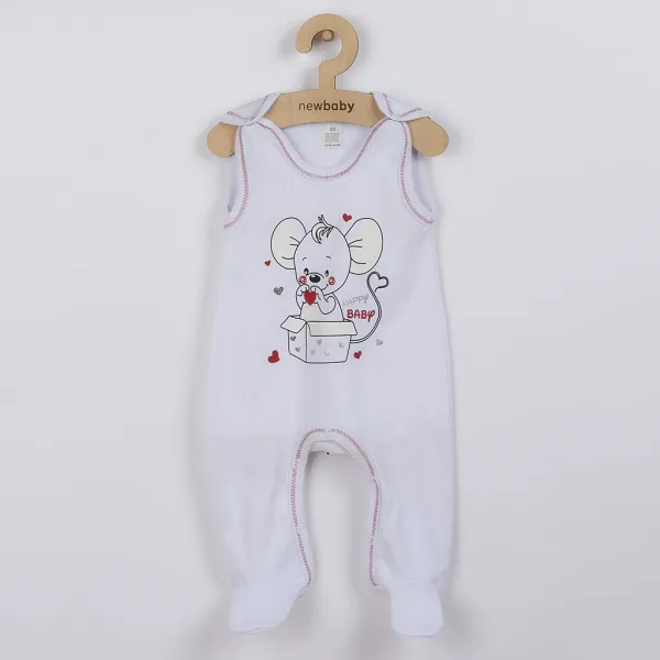 Dojčenské dupačky New Baby Mouse biele 86 (12-18m)