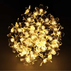 MG Flowers solárna reťaz 50 LED 7m, teplá biela