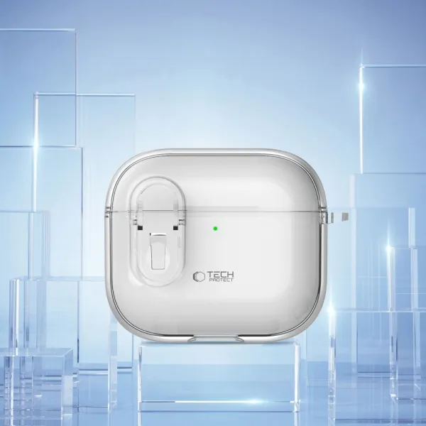 Tech-Protect Slim Hook puzdro na Apple AirPods 4, priesvitné