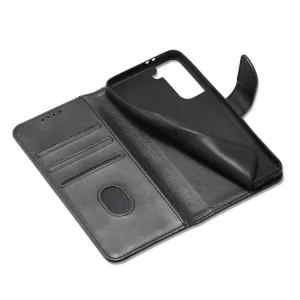 MG Magnet knižkové kožené puzdro na Samsung Galaxy S22 Plus, čierne