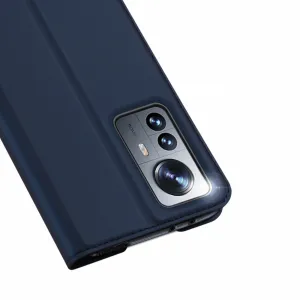 Dux Ducis Skin Pro knižkové kožené puzdro na Xiaomi 12 Pro, modré