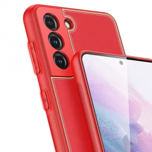 DUX DUCIS Yolo kožený kryt na Samsung Galaxy S21 Plus 5G, červený