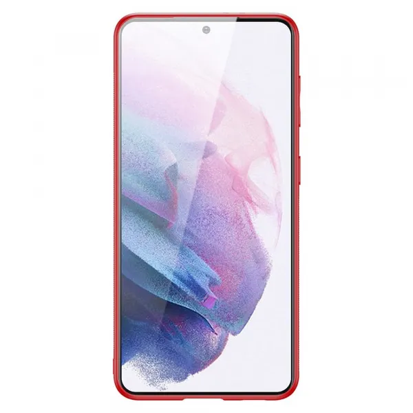 DUX DUCIS Yolo kožený kryt na Samsung Galaxy S21 Plus 5G, červený