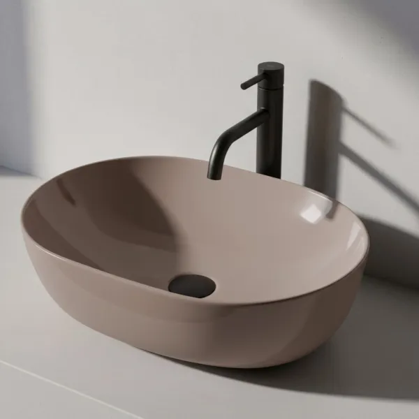 REA - Umývadlo na dosku Lisa Beige Shiny REA-U6380