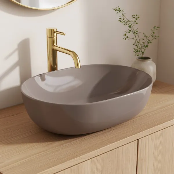 REA - Umývadlo na dosku Lisa Beige Shiny REA-U6380