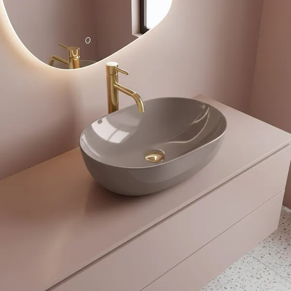 REA - Umývadlo na dosku Lisa Beige Shiny REA-U6380