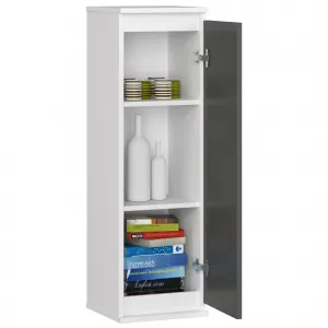 Ak furniture Závesná skrinka STAR 30 cm biela/grafitovo šedá
