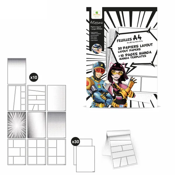 Artissimo - layout papiere A4 + textúry - Manga