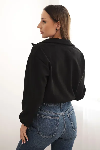 Black suede zip-up hoodie